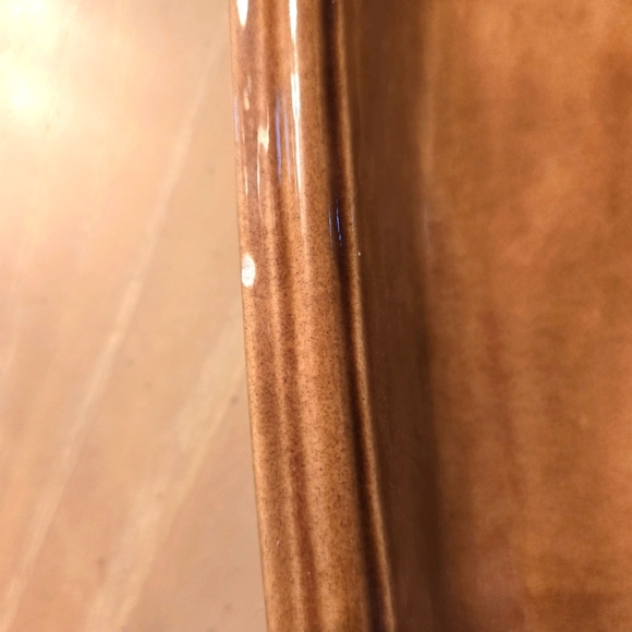 Pair of Handcrafted Brown Ceramic Serving Trays, Holiday - Picture 4 of 8